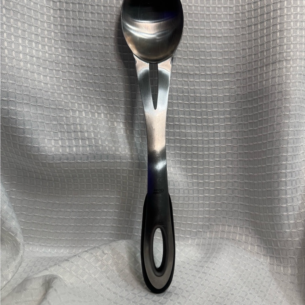 Stainless Steel Cooking Spoon with Black Handle